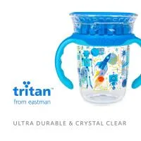 Nuby 8Oz Robot Tritan Smart Cup Handles 360 With Cover 2