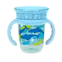 Nuby 8Oz Dolphin Tritan Smart Cup Handles 360 With Cover 0