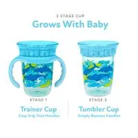 Nuby 8Oz Dolphin Tritan Smart Cup Handles 360 With Cover 2