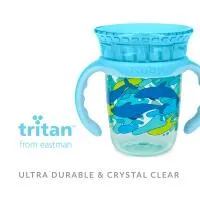 Nuby 8Oz Dolphin Tritan Smart Cup Handles 360 With Cover 3