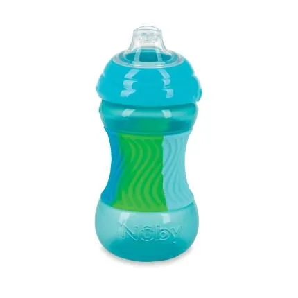 Nuby 10Oz Clik-It No-Spill Cup Aqua Only With Sili Band