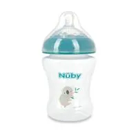 Nuby 3Pk 6Oz Print No Spill Bottle Aqua Gray And Orange Only 1
