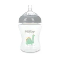Nuby 3Pk 6Oz Print No Spill Bottle Aqua Gray And Orange Only 2