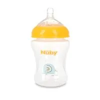 Nuby 3Pk 6Oz Print No Spill Bottle Aqua Gray And Orange Only 3