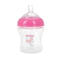 Nuby 3Pk 6Oz Print No Spill Bottle Pink Coral And Purple Only 2