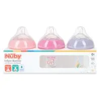 Nuby 3Pk 6Oz Print No Spill Bottle Pink Coral And Purple Only 4