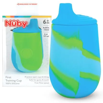 Nuby 6Oz Silicone Tie Dye Cup With Spout - Blue Green Only