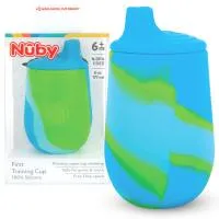 Nuby 6Oz Silicone Tie Dye Cup With Spout - Blue Green Only 0