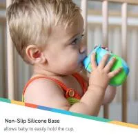 Nuby 6Oz Silicone Tie Dye Cup With Spout - Blue Green Only 4