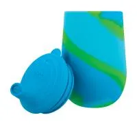 Nuby 6Oz Silicone Tie Dye Cup With Spout - Blue Green Only 5