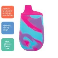 Nuby 6Oz Silicone Tie Dye Cup With Spout - Pink Purple Only 2