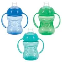 Nuby 3Pk 8Oz 2 Handle Cup Spout Aqua Blue And Green 0