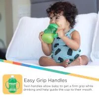 Nuby 3Pk 8Oz 2 Handle Cup Spout Aqua Blue And Green 1