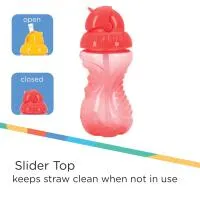 Nuby 3Pk 10Oz Fat Flip It Straw Cup Aqua Coral And Yellow 1
