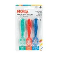 Nuby 3 Stage Silicone Dipping Spoon Aqua Blue And Coral 3