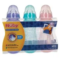 Nuby 3Pk 10Oz No Spill Bottles Girl Pink Purple And Coral 0