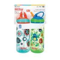 Nuby 2Pk 18Oz Hard Straw Flip-It Cu Boy Asst Only 5