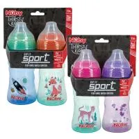 Nuby 2Pk 12Oz Spout Cups Blue Aqua Boy Asst Only - Same As 1348 0