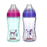 Nuby 2Pk 12Oz Spout Cups Blue Aqua Boy Asst Only - Same As 1348 1