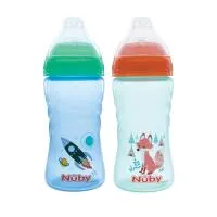Nuby 2Pk 12Oz Spout Cups Blue Aqua Boy Asst Only - Same As 1348 2