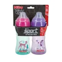 Nuby 2Pk 12Oz Spout Cups Blue Aqua Boy Asst Only - Same As 1348 3