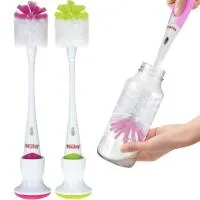 Nuby 2Pk Bottle/Nipple Brush Girl On Stand 0