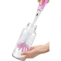 Nuby 2Pk Bottle/Nipple Brush Girl On Stand 3