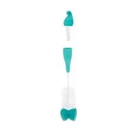 Nuby 3Pk Bottle Brush W/Sponge Boy Aqua Blue Green 6