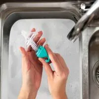 Nuby 3Pk Bottle Brush W/Sponge Aqua Coral Lt Green 2