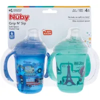 Nuby 2Pk 8Oz 2 Hndl No-Spill Boy Spout Cup 5
