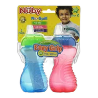 Nuby 10oz No Spill Cup with Soft Spout and Easy Grip Handles 2pk 0