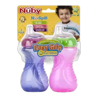 Nuby 10oz No Spill Cup with Soft Spout and Easy Grip Handles 2pk 1