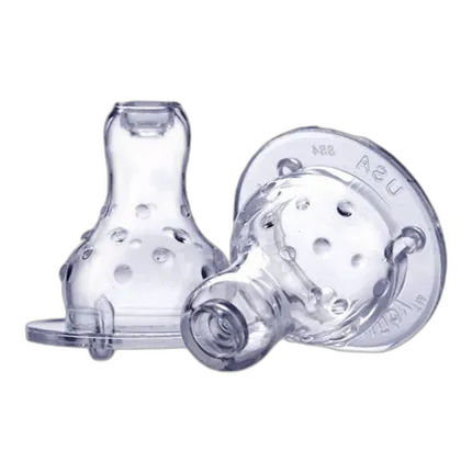 Nuby Clear Silicone No-Spill Nipple 6pk