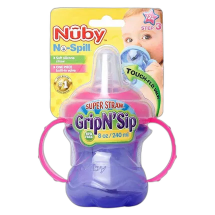 8OZ. 2 HANDLE STRAW CUP 3 STAGE NO-SPILL CUP