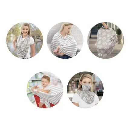 Nuby 5-In-1 Nursing Cover I N A Box Chevron Floral Brush Strokes