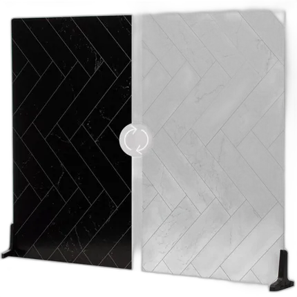 V-Flat World 30X40in Duo-Board Background (Zigzag Marble White/Black)