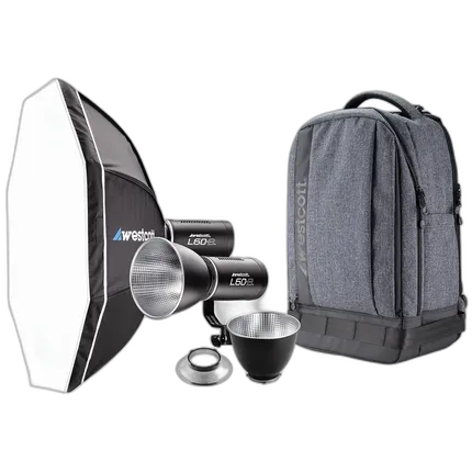 Westcott L60-B Bi-Color COB LED 2-Light Backpack Kit