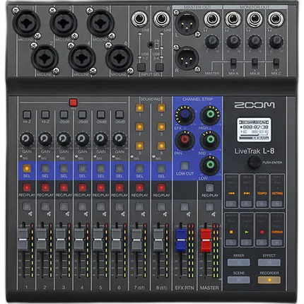 Zoom LiveTrak L-8 Portable 8-Channel Digital Mixer and Multitrack Recorder