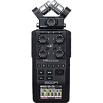 Zoom H6 All Black 6-Input / 6-Track Portable Handy Recorder with Single Mic