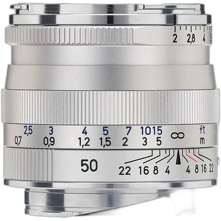 Zeiss Planar T 50mm f/2.0 ZM Standard Lens - Silver