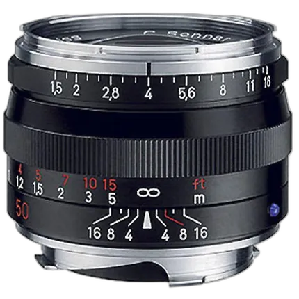 Zeiss C Sonnar T 50mm f/1.5 ZM Standard Lens - Black