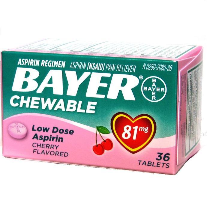 Bayer LowDose Aspirin **32ct** 81mg Multi Dose Medicine Health & Beauty at Unique Photo