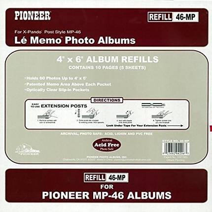 Pioneer Le Memo Album Refills, 4 x 6 Inch - 5 sheets