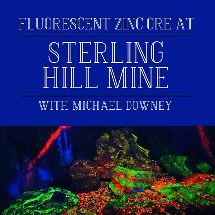 Photograph Fluorescent Zinc Ore at Sterling Hill Mine